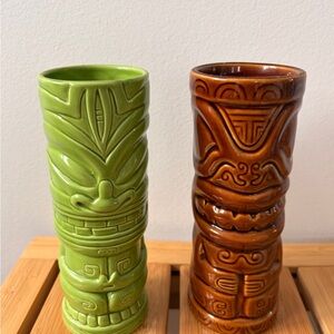 Pair of Ceramic Tiki Mugs